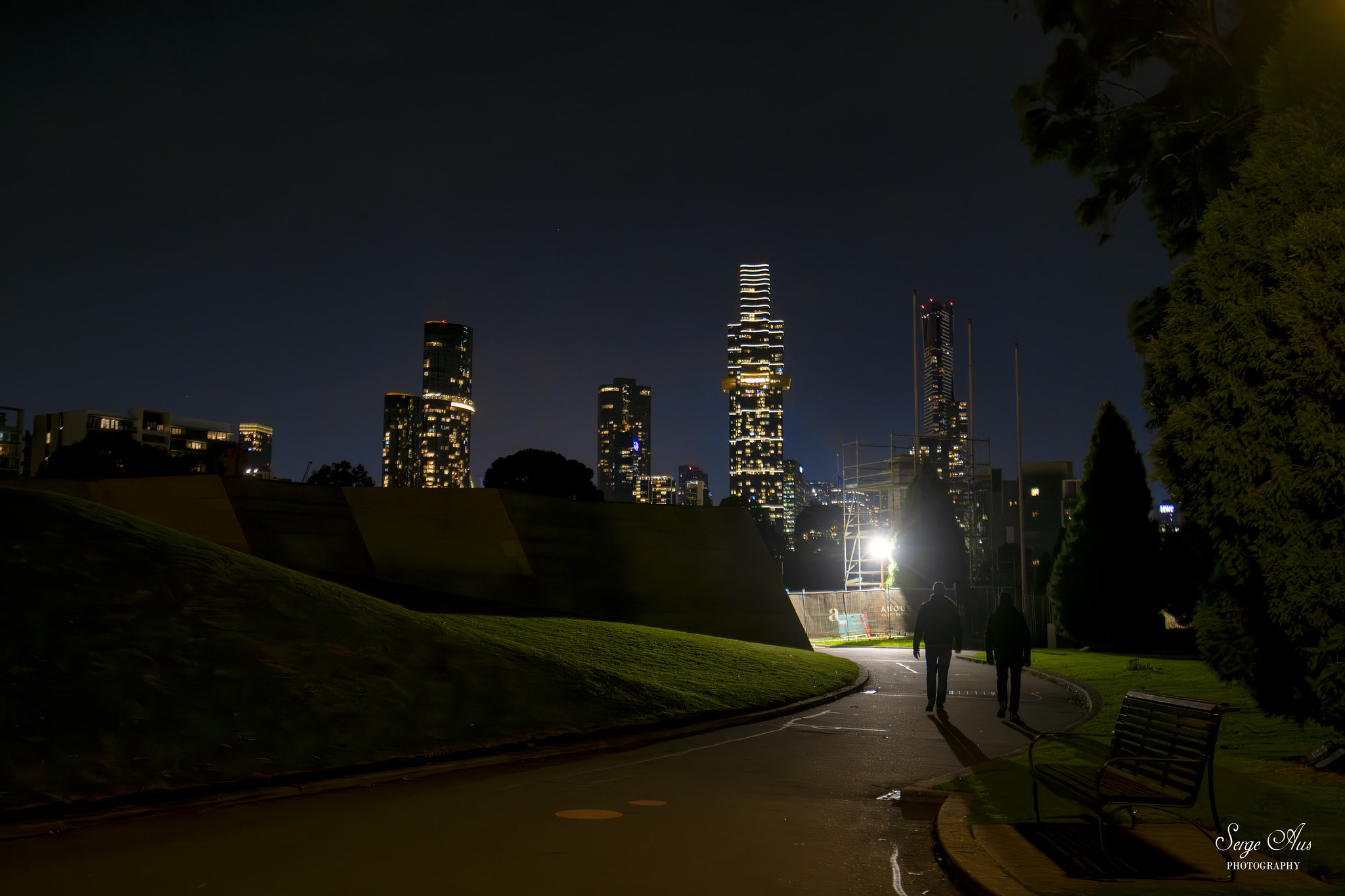 Shrine of Remembrance at night