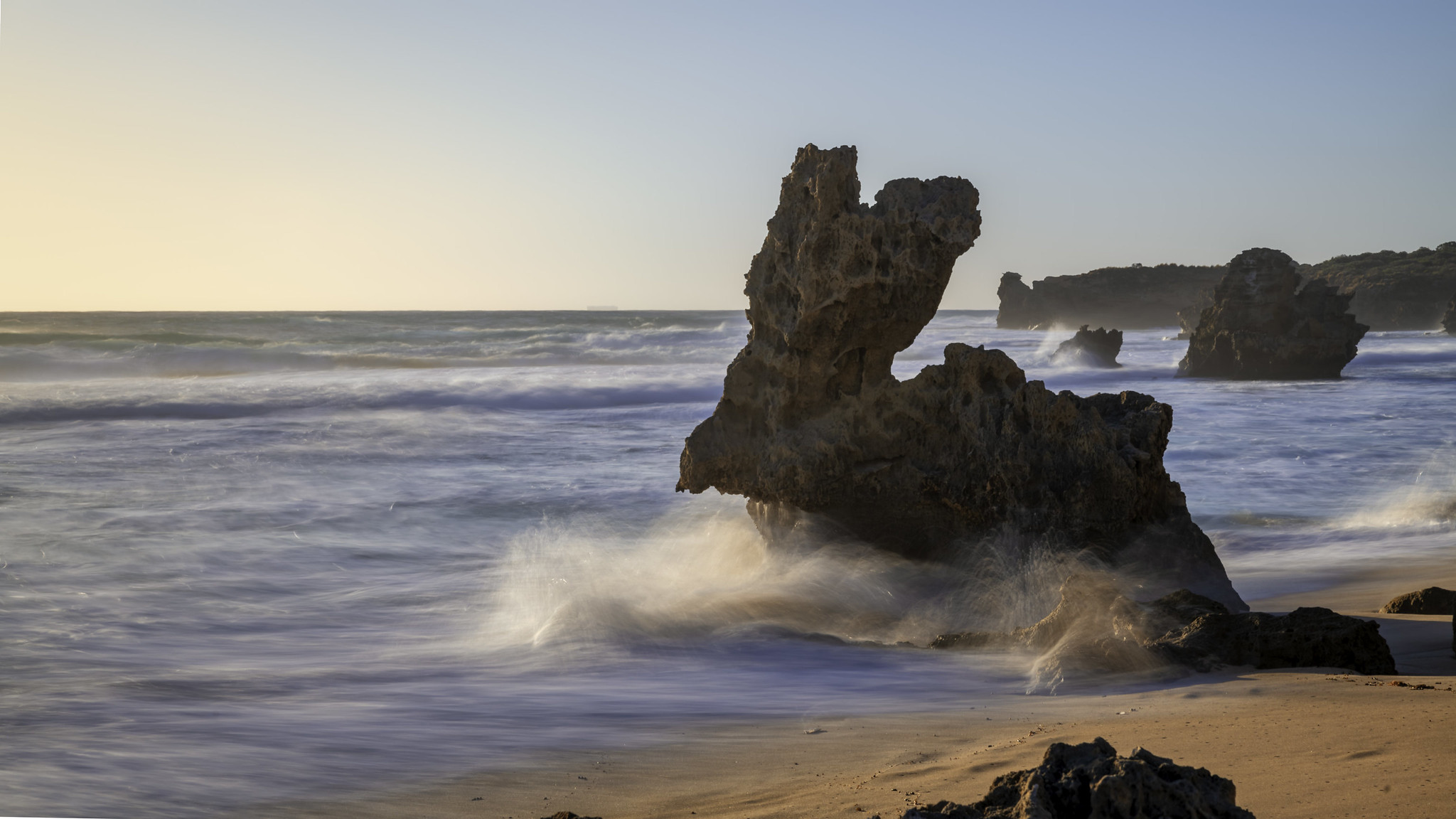Rabbit Rock and sunset ocean